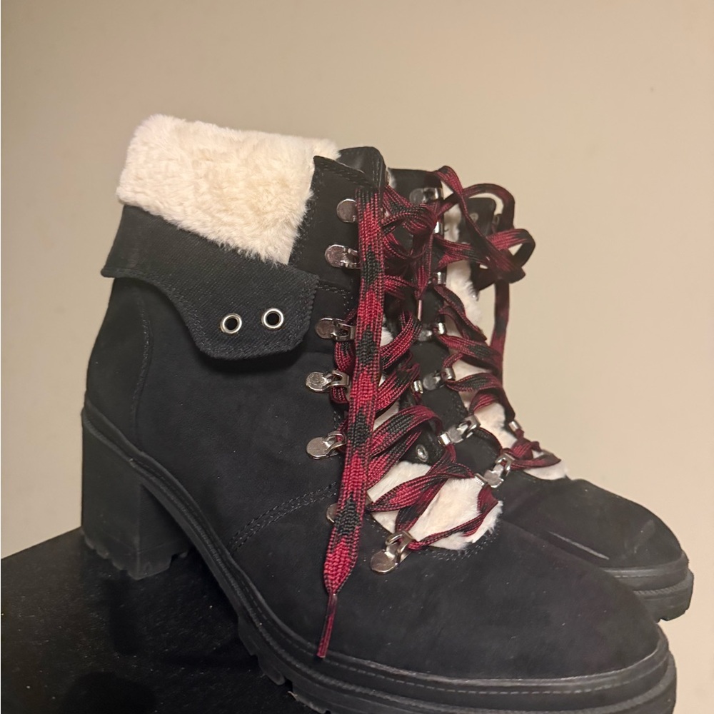 Jellypop Black and Red Heeled Boots